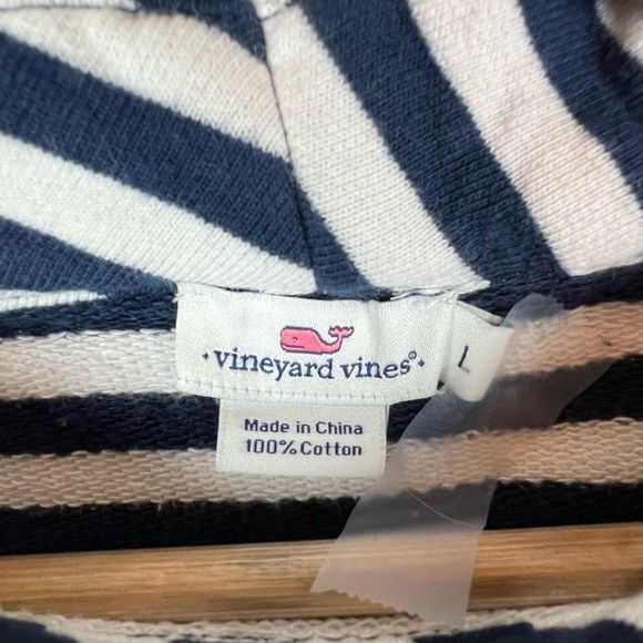 VINEYARD VINES WOMENS ROLL NECK PULLOVER SIZE L WHITE WITH BLUE STRIPES - Picture 3 of 9